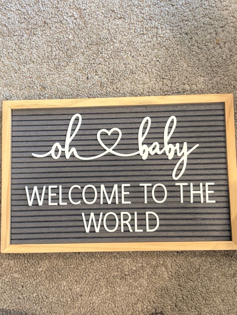 Hobby Lobby Gray Felt Letter Board with Natural Wood Frame